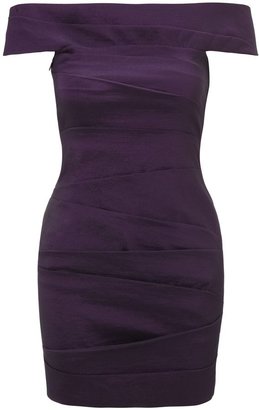 Ariella Purple mia off-the shoulder bodycon dress