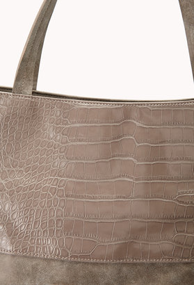 Forever 21 Luxe Faux Croc Panel Tote