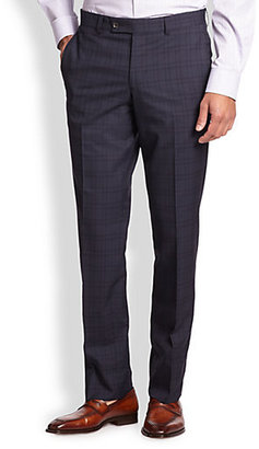 Saks Fifth Avenue Modern-Fit Check Wool Trousers