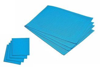 Indoor/Outdoor Placemats And Coasters Set - Blue