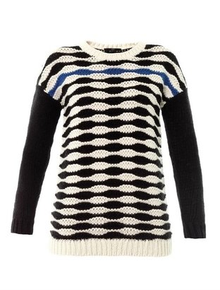 Tibi Contrast wavy stripes sweater