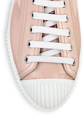 Prada Patent Leather Lace-Up Sneakers