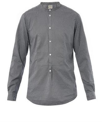Massimo Alba Kos grandad-collar spot-print shirt
