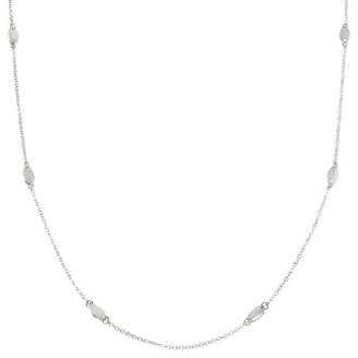 Women's Long Station Chain Necklace with Metal Ovals - Silver (41")