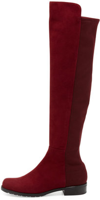 Stuart Weitzman 50/50 Suede Stretch Over-the-Knee Boot, Scarlet