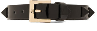Valentino Small Rockstud Calfskin Bracelet in Black