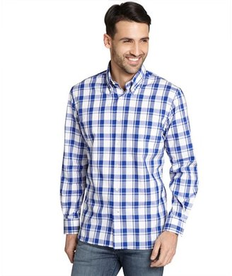 Harrison blue check 'Seattle' button front shirt