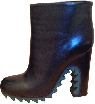 Jil Sander Black Leather Ankle boots