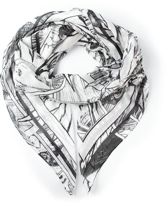 McQ manga print scarf