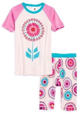 Tea Collection 'Star Flower' Two-Piece Fitted Pajamas (Little Girls & Big Girls)