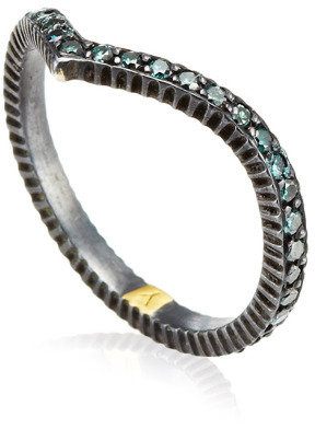 Yossi Harari Lilah Blue Diamonds V Ring Blue