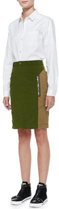 Marc by Marc Jacobs Army Nylon Pencil Skirt