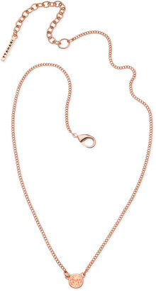 T Tahari Rose Gold-Tone Silk Small Pendant Necklace