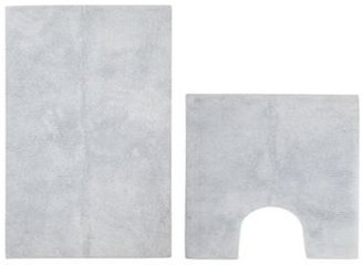The Fine Linens Company Pale blue bath mat and pedestal mat set