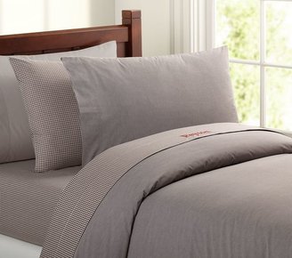 Pottery Barn Kids Chambray Duvet Cover, Chocolate