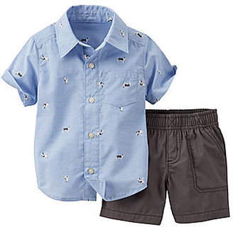 Carter's Button-Front Short-Sleeve Shirt and Short Set - Boys newborn-24m