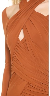 Donna Karan Draped 3/4 Sleeve Dress