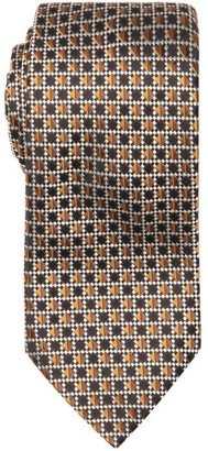 Ermenegildo Zegna brown and black diamond microcheck patterned silk tie