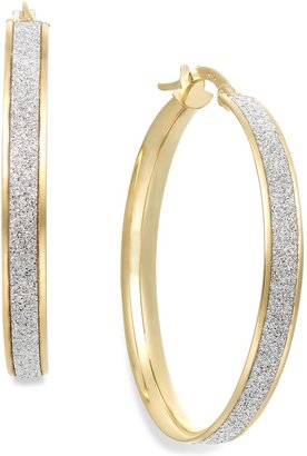 Italian Gold Italian Gold Glitter Hoop Earrings in 14k Gold (30mm)