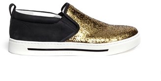 Marc by Marc Jacobs Glitter brushed suede leather slip-ons