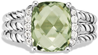 David Yurman Petite Wheaton Ring with Prasiolite and Diamonds