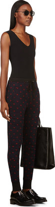 3.1 Phillip Lim Navy Heart-Patterned Ribbed Lounge Pants
