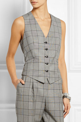 Temperley London Millie Prince of Wales check wool and mohair-blend vest