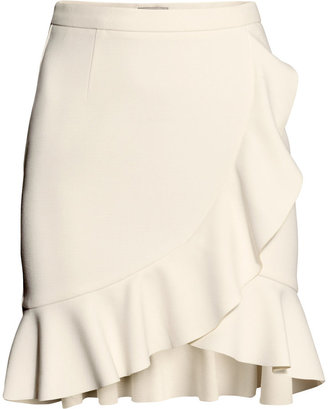 H&M Ruffle Skirt - Natural white - Ladies