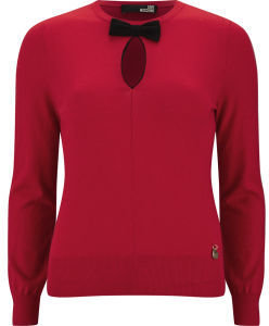 Love Moschino Women's Front Bow Knitted Jumper Red