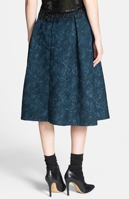 Nordstrom ASTR Textured Jacquard High Rise Midi Skirt Exclusive)