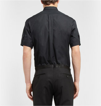 Alexander McQueen Black Slim-Fit Short-Sleeved Cotton Shirt