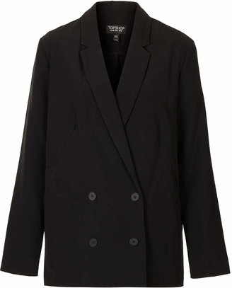Topshop Double breasted long blazer