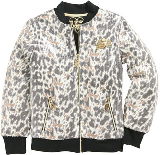 GUESS Glittery leopard fleece jacket
