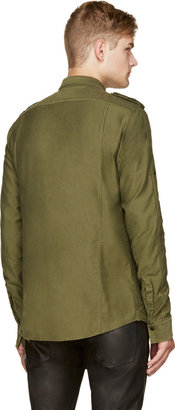 Balmain Khaki Epaulet Accent Shirt