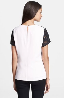 Ted Baker 'Hilari' Lace Sleeve Crepe Top