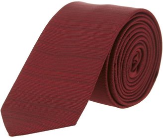 Burton Textured slim tie with tie clip