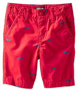 Osh Kosh OshKosh BGosh Boys' 2T-7 Red Schiffli Canvas Shorts