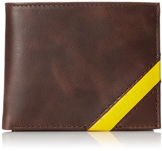 Nautica Men's Passcase Wallet with Corner Diagonal Band