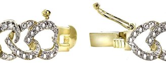 Gold Tone 1 Ct Diamond Heart Link Bracelet
