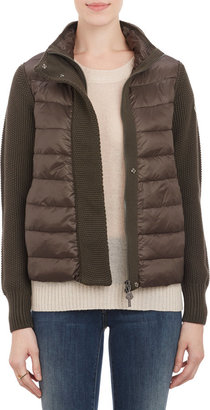 Moncler Quilted & Knit Combo Zip-Up Jacket
