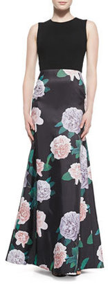 Erin Fetherston ERIN Sleeveless Floral-Print Gown