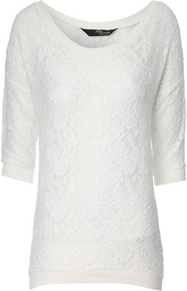 Jane Norman Lace Batwing 3/4 Sleeve Top