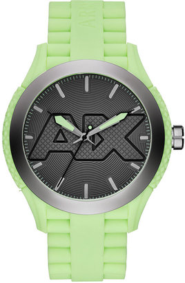 Armani Exchange A|X Men's Glow-In-The-Dark Silicone Strap Watch 47mm AX1383