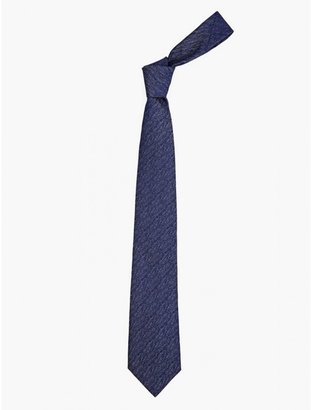 Mr Start Men's Blue Textured Silk 8cm Tie
