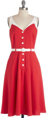 Bettie Page Tatyana LLC Clg Sense of Tasteful Dress in Rouge