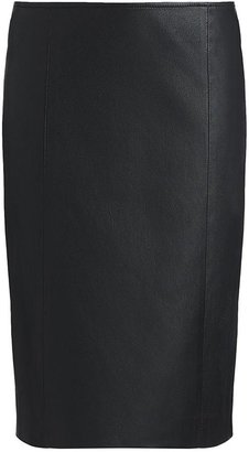 Joseph Leather Stretch Brent Skirt in BLACK