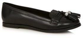 J by Jasper Conran Designer black leather tassel detail loafers