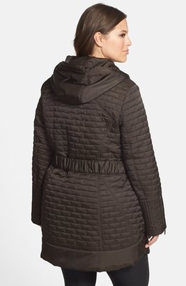 Laundry by Shelli Segal Hooded Quilted Jacket (Plus Size)