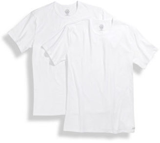 Calvin Klein 2 Pack Cotton Stretch Crewneck T-Shirts-BLACK-Small
