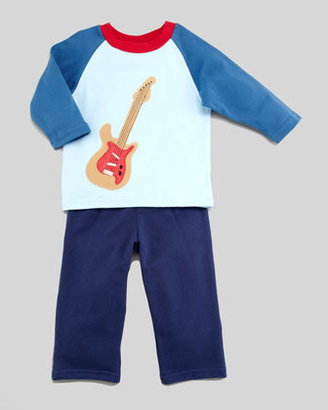 cachcach Garage Band Knit Long-Sleeve Tee & Pant Set, Blue, 12-24 Months